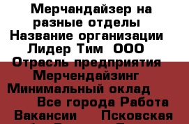 Мерчандайзер на разные отделы › Название организации ­ Лидер Тим, ООО › Отрасль предприятия ­ Мерчендайзинг › Минимальный оклад ­ 25 000 - Все города Работа » Вакансии   . Псковская обл.,Великие Луки г.